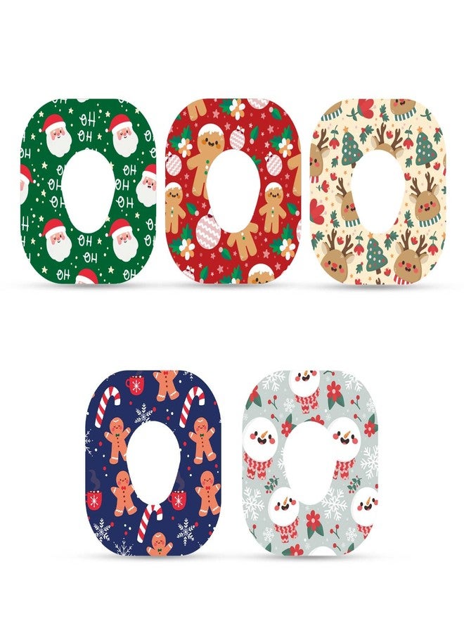 XIHIRCD 25 Sheets Adhesive Patches for Dexcom G7, Waterproof Over Patch Sensor Sticker Adhesive Christmas Patches CGM Tape Compatible with Dexcom G7 (5 Styles) - Image 1